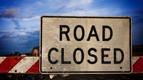 Road closed tile