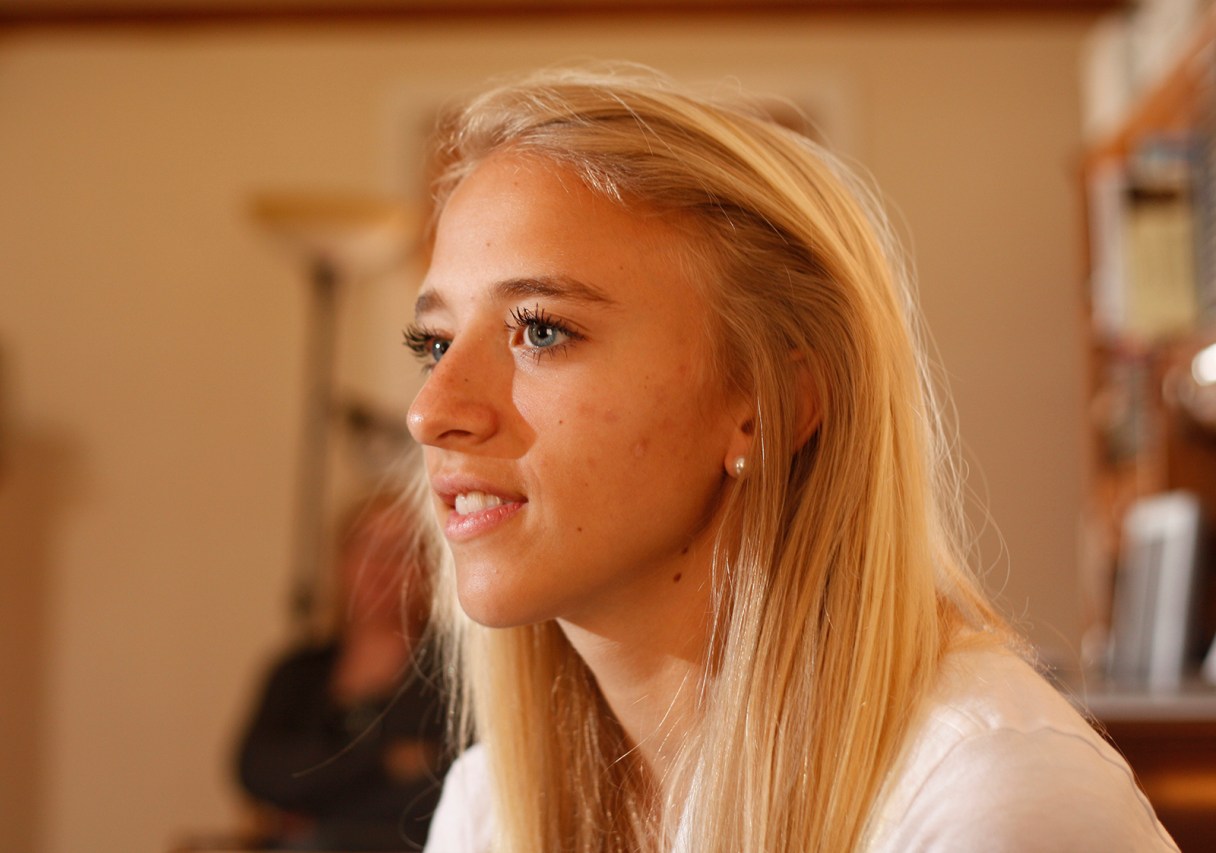 Allison Meadows talks Saturday about being stabbed while shopping at a Target store in Pittsburgh, Pa. in this file photo.