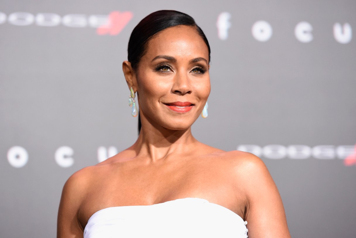 FILE - In this Feb. 24, 2015 file photo, Jada Pinkett Smith arrives at the world premiere of "Focus" at the TCL Chinese Theatre in Los Angeles. Pinkett Smith says the backlash to the all-white acting nominees for the Academy Awards “isn’t really about the Oscars.” Pinkett Smith on Monday, Jan. 18, 2016, said she wouldn’t attend or watch the Feb. 28 ceremony in a video that helped prompt calls for a boycott of the Academy Awards. (Photo by Chris Pizzello/Invision/AP, File)