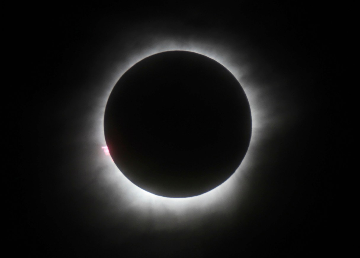 A total solar eclipse is seen in Belitung, Indonesia, Wednesday, March 9, 2016. A total solar eclipse was witnessed along a narrow path that stretched across Indonesia while in other parts of Asia a partial eclipse was visible. (AP Photo)