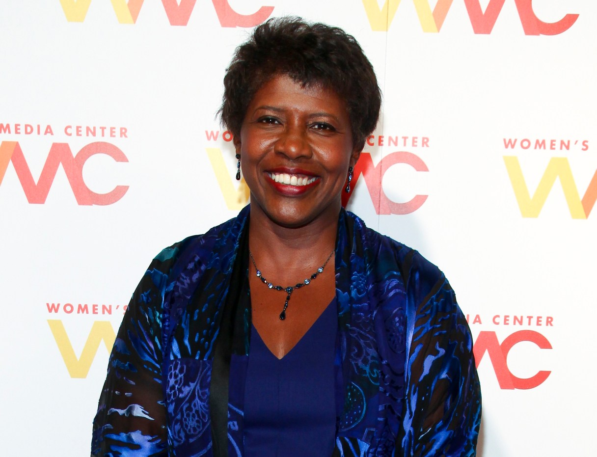 FILE - In this Nov. 5, 2015 file photo, "NewsHour" co-anchor Gwen Ifill attends The Women’s Media Center 2015 Women’s Media Awards in New York. Ifill has been on leave for weeks for an undisclosed health issue. PBS said she is doing well and plans to return to the air around Memorial Day. (Photo by Andy Kropa/Invision/AP, File)