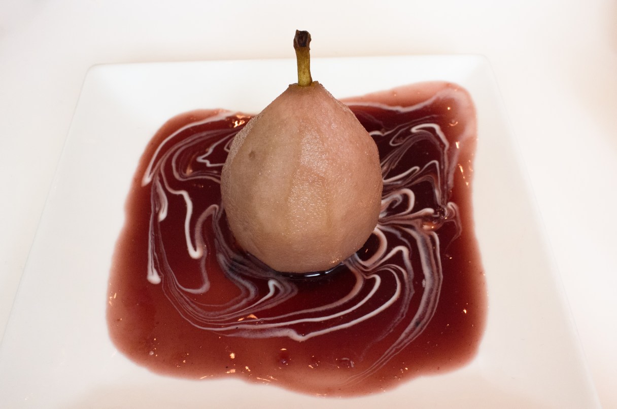Pinot poached pears are a perfect winter treat. For a summertime version, consider apricots with white wine.