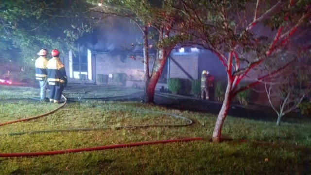 House fire at 226 Raintree Lane.