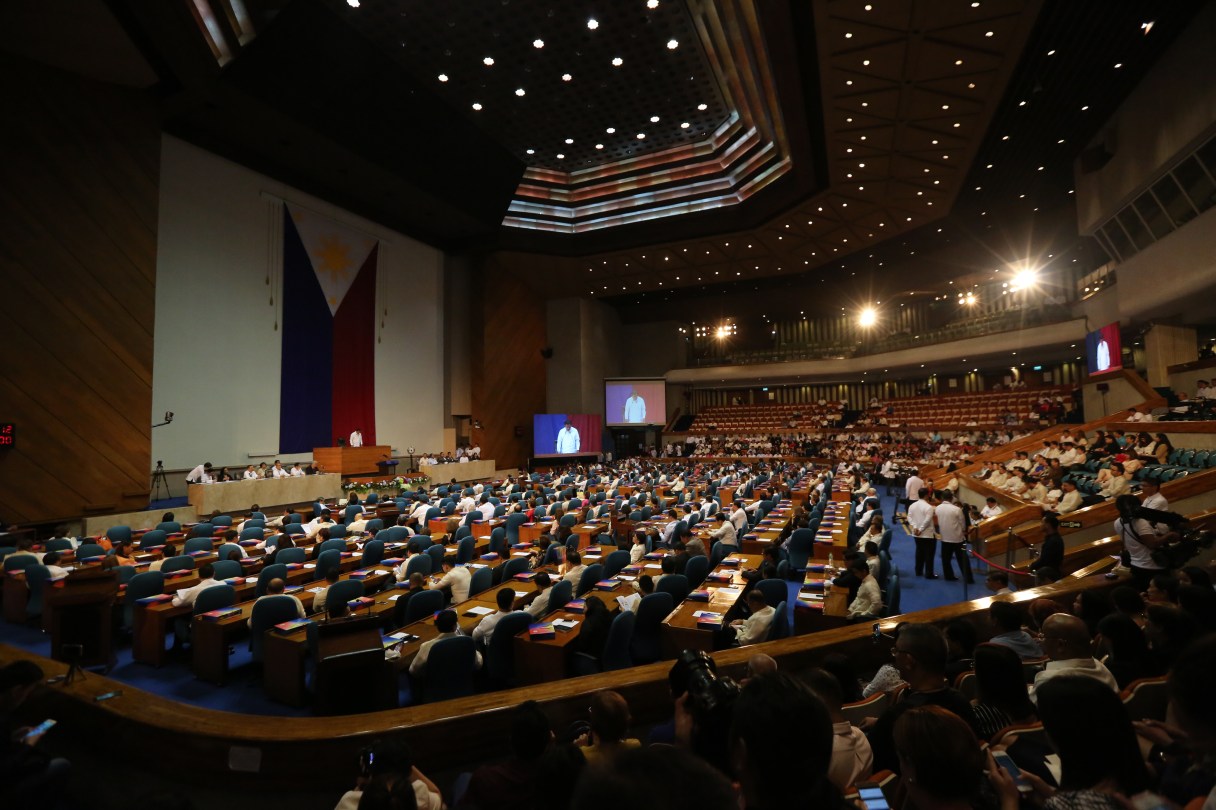 Philippine Speaker Pantaleon Alvarez talks during second Regular Session of the 17th Congress in suburban Quezon city, north of Manila, Philippines on Monday July 24, 2017. Philippine President Rodrigo Duterte is scheduled to make his second State of the Nation Address this afternoon. (AP Photo/Aaron Favila)