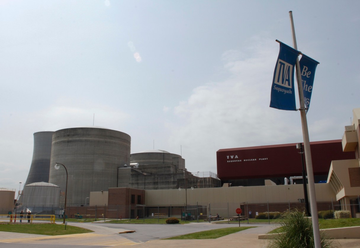 A view inside of the protected area of TVA's Sequoyah Nuclear Plant is shown.