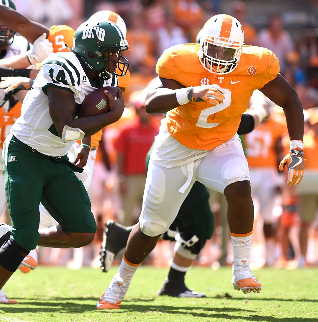 Tennessee's Shy Tuttle (2) is in great shape and ready to make a difference this season. (Staff Photo by Robin Rudd)