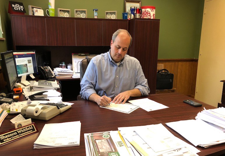Walker County Commissioner Shannon Whitfield signed a local state of emergency declaration Wednesday, March 18, 2020, to protect the health and safety of the public during the COVID-19 pandemic. / Photo from Joe Legge, public relations director, Walker County