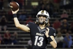 Staff file photo by C.B. Schmelter / Bradley Central quarterback Aiden McClary and the Bears beat host Farragut in the opening round of the TSSAA Class 6A playoffs on Friday night.