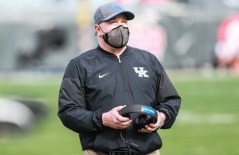 Kentucky Athletics photo / Kentucky football coach Mark Stoops, shown here during the Gator Bowl victory over N.C. State, said Tuesday that Jeremy Pruitt's dismissal at Tennessee didn't surprise him "one bit."