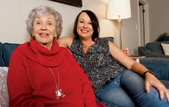 Staff photo by Matt Hamilton / Carla Eischeid sits with her mother, Frances Durham.