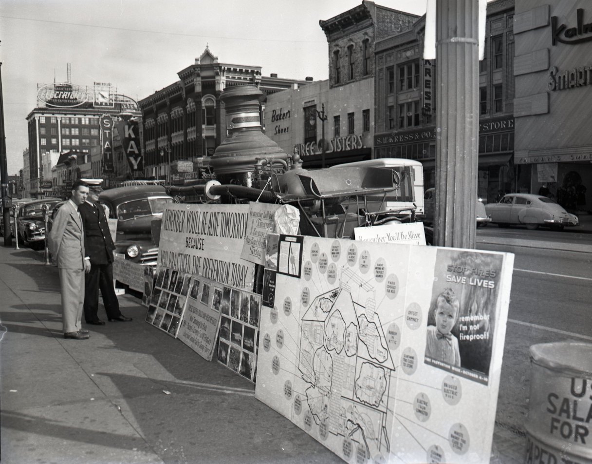 Fire Prevention Week is the subject of this 1953 newpaper photo taken by Chattanooga Free Press photographer Bob Sherrill. Contributed photo from ChattanoogaHistory.com.