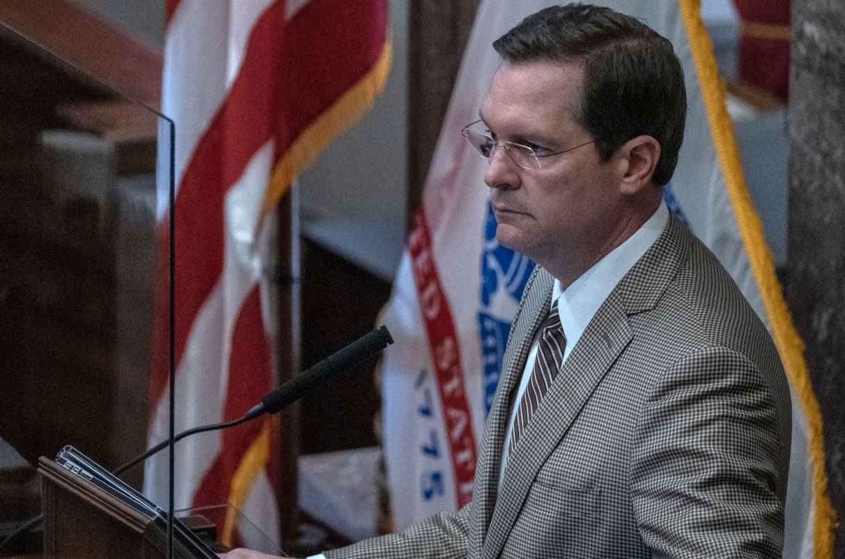 Lt. Gov. Randy McNally in Tennessee Senate Chambers. / Photo by John Partipilo