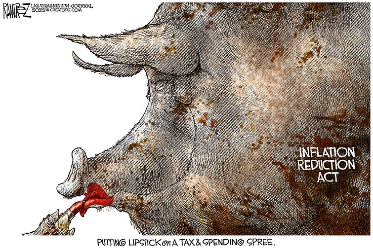 Michael Ramirez' Free Press cartoon for Aug., 19, 2022.