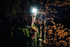 Photo contributed by Peter Schreiner / Lucien Scott takes a break on his way to winning the Elsie Enduro Trail Ultra.