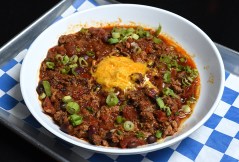 Staff photo by Matt Hamilton / A bowl of chili at Urban Stack on Wednesday, July 6, 2022.