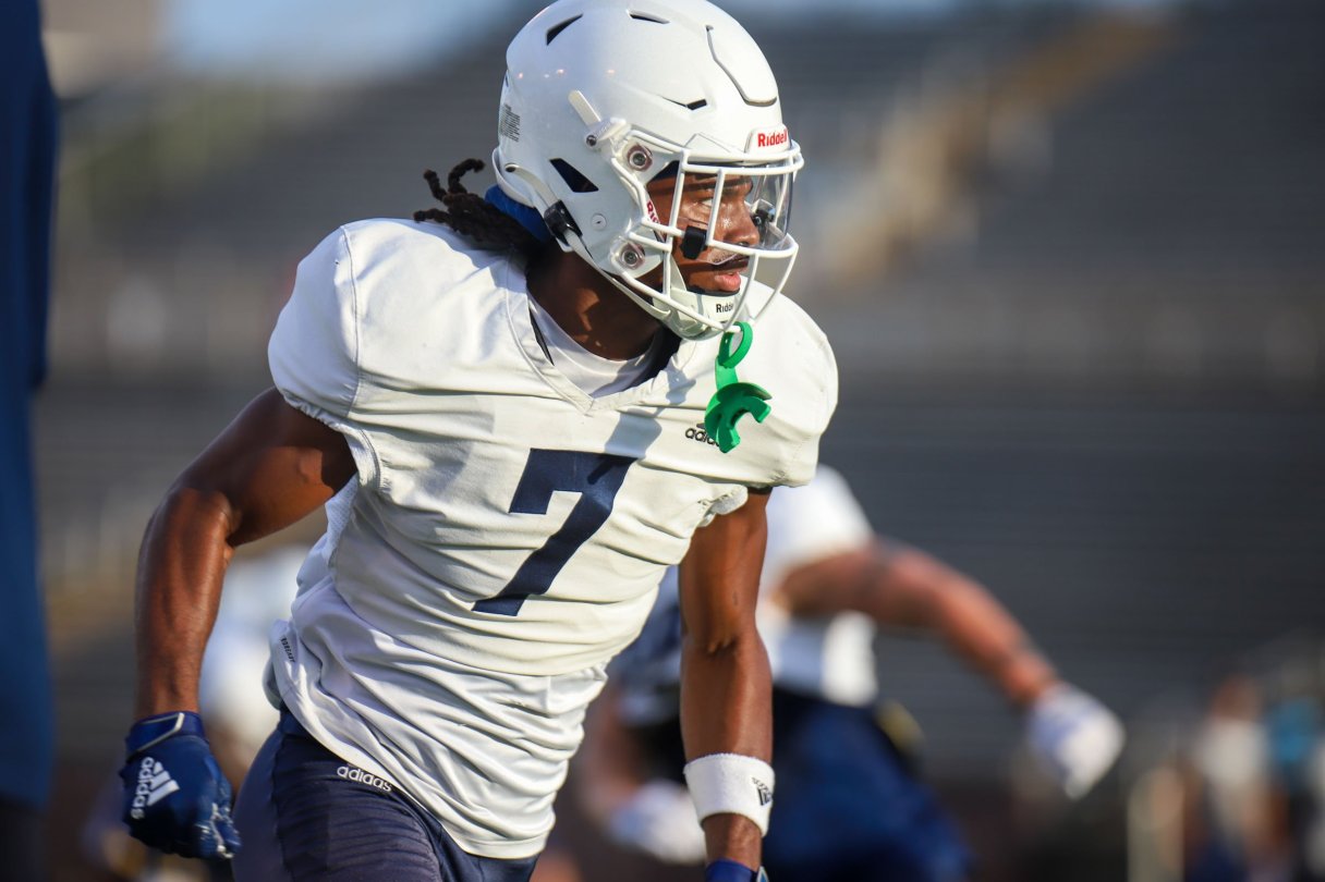 Staff photo by Olivia Ross / UTC redshirt freshman Javin Whatley started at receiver in last Saturday’s season-opening shutout of Wofford. The 5-foot-9, 164-pounder said he’s used to being “the smallest person on the field,” but he works to make up for being undersized with his attitude and effort.