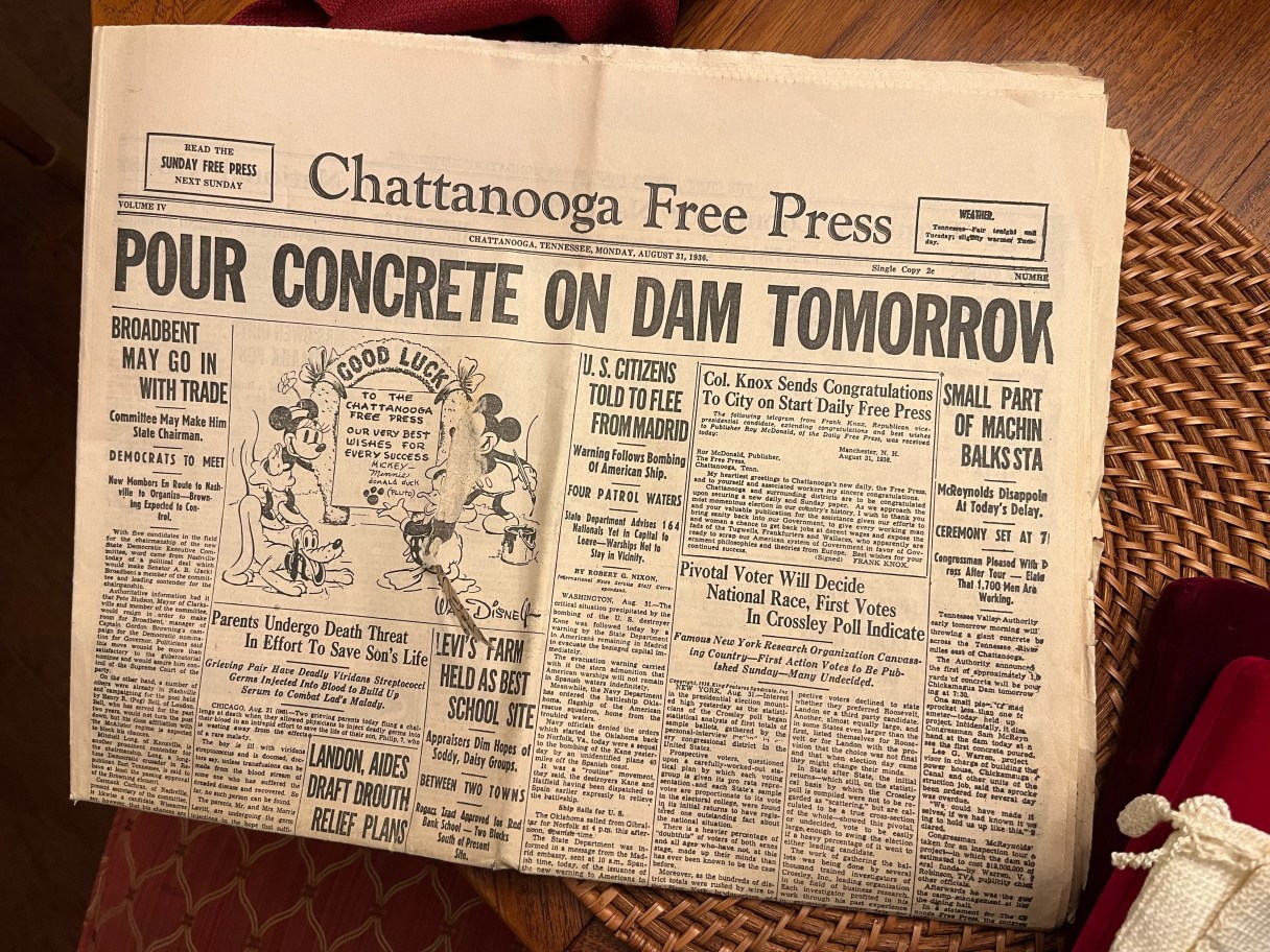 Contributed photo by Brenda Brewer. This Aug. 31, 1936, edition of the Chattanooga Free Press was the first ever published. It was found by retired Florida educator Carolyn Towles, 86, who donated it to the Times Free Press.