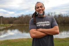 Staff Photo by Olivia Ross / Shane Terry poses for a photo at Camp Jordan on Feb. 21. Terry, who lives in Orchard Knob, restored his voting rights in 2020 after losing them due to a felony conviction.