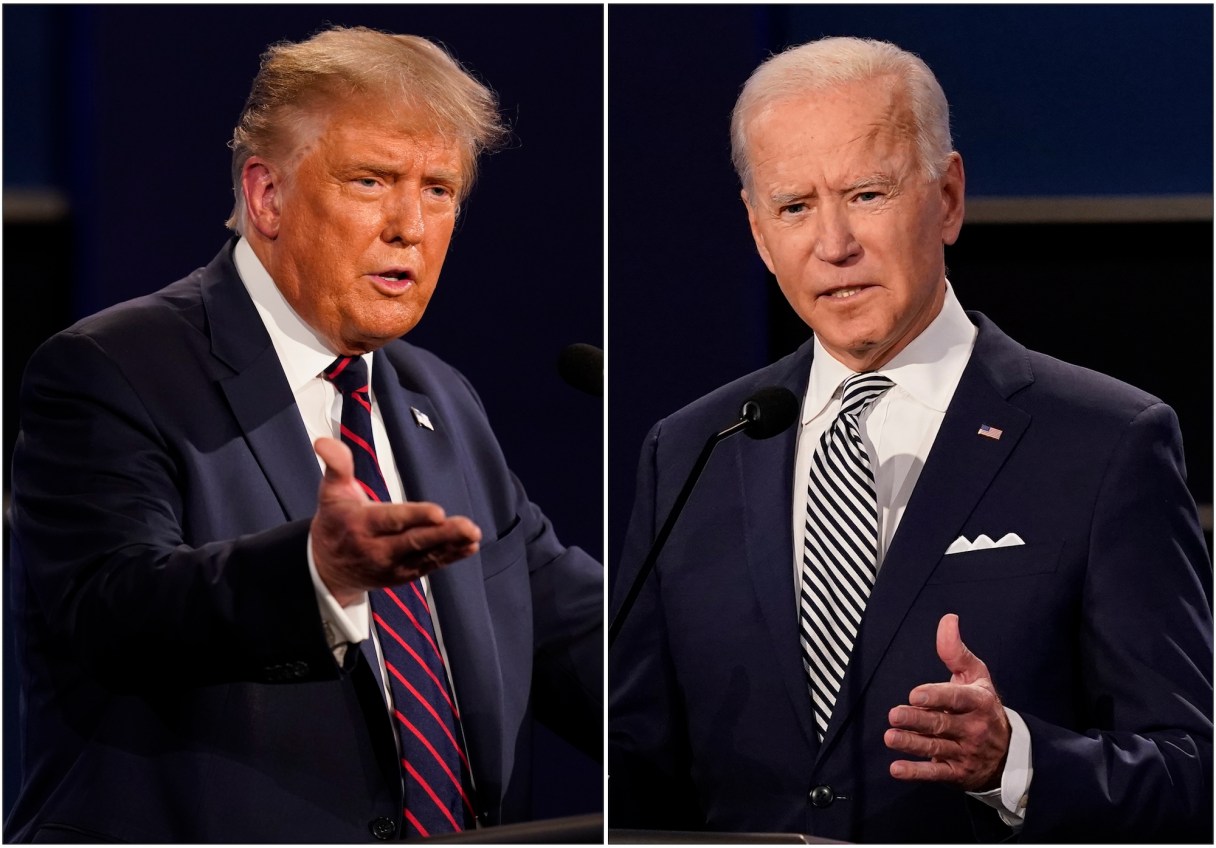 File photo/Patrick Semansky/The Associated Press / President Donald Trump gestures while speaking during the first presidential debate with challenger Joe Biden on Tuesday, Sept. 29, 2020, at Case Western University and Cleveland Clinic, in Cleveland, Ohio. The two will debate on Thursday in Atlanta.