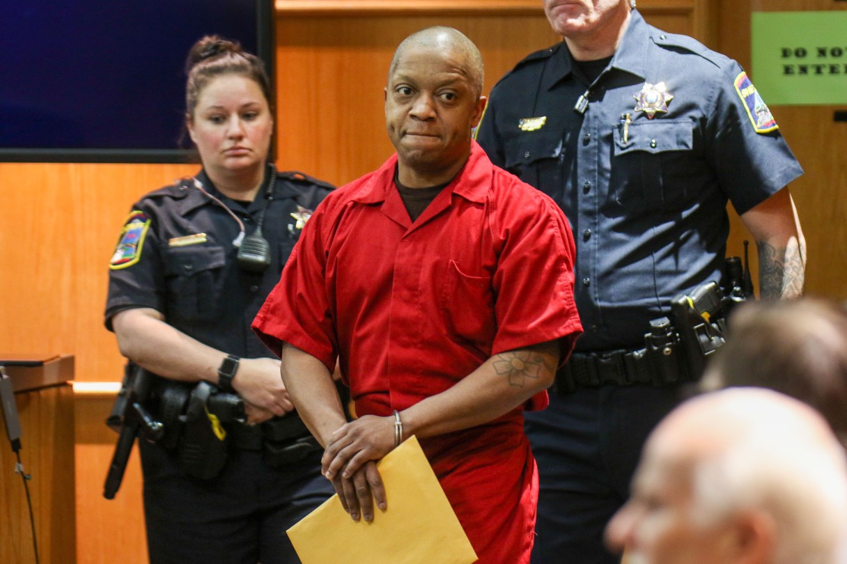 Staff photo by Olivia Ross / Lawrence Goodine is seen during his preliminary hearing in March in Chattanooga. He had his case bound over to a grand jury. Goodine was indicted last week by a Hamilton County grand jury on charges including first-degree murder.