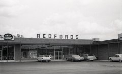 Chattanooga News-Free Press archive photo via ChattanoogaHistory.com / This 1965 photograph of a soon-to-open Redfords 5&10 Cent Store in Fort Oglethorpe, Ga., was taken when the local store chain was near its peak of popularity.
