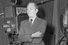 Chattanooga News-Free Press archive photo via ChattanoogaHistory.com / The late Luther Masingill, Chattanooga radio and TV personality, is shown in 1954 at the dawn of local television here.