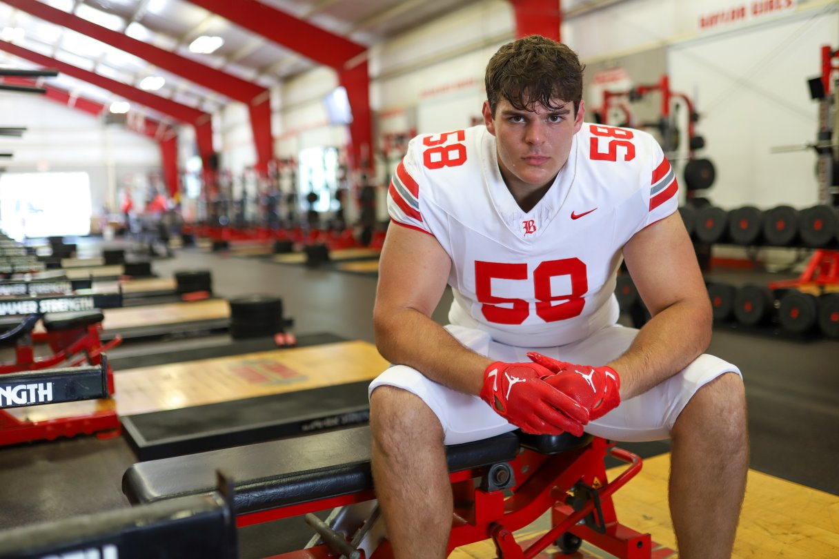 Staff file photo / Baylor senior offensive lineman Jimmy Bryson, a Georgia Tech signee, will suit up for the Red Raiders one last time when they face McCallie in the TSSAA Division II-AAA BlueCross Bowl state championship game Thursday night at Finley Stadium.