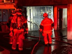 Chattanooga Fire Department / On Nov. 22, 2024, firefighters worked to extinguish a fire at an apartment building in the 400 block of Frazier Avenue. The blaze was started by an electric Kia, the department said.