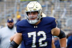 Notre Dame Athletics photo / Former Notre Dame left guard Sam Pendleton announced Friday that he will be continuing his college football career at Tennessee.