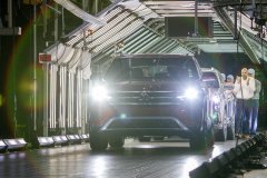 Staff file photo / Two Atlas Cross Sports are driven out at the Volkswagen assembly plant in Chattanooga in October 2019. The automaker and the United Auto Workers continue contract negotiations.