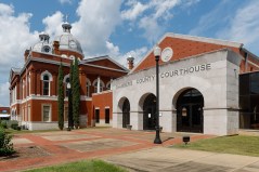 The Chambers County Courthouse is seen on Aug. 2, 2023, in Lafayette, Ala. ACLU filed a federal lawsuit against the Chambers County Board of Education on behalf of two teachers who were wrongfully arrested in 2023. (Stew Milne for Alabama Reflector)