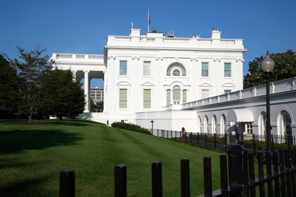 The White House is photographed in the early evening, Monday, June 23, 2025, in Washington. (AP Photo/Jacquelyn Martin)