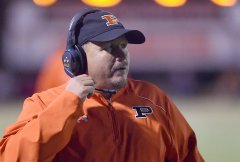 Staff photo by Matt Hamilton / Wes Stone coaches South Pittsburg during their game against Chattanooga Prep in South Pittsburg on Friday, October 18, 2024.