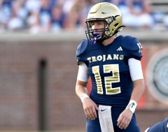 Staff file photo by Robin Rudd / Soddy Daisy quarterback Tucker Ross scored 16 touchdowns last year for the Trojans, who had their first nine-win season since 2004.