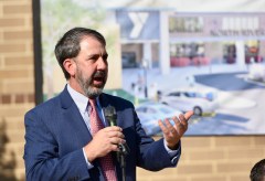 Staff photo by Matt Hamilton/ Hamilton County Schools Superintendent Justin Robertson talks about the new Hixson area elementary school's partnership with the YMCA at the North River Family YMCA on Aug. 19, 2025.