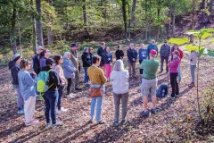 Photo by Ed Barels / A group of forest bathers gather at Grace Point Retreat Center.