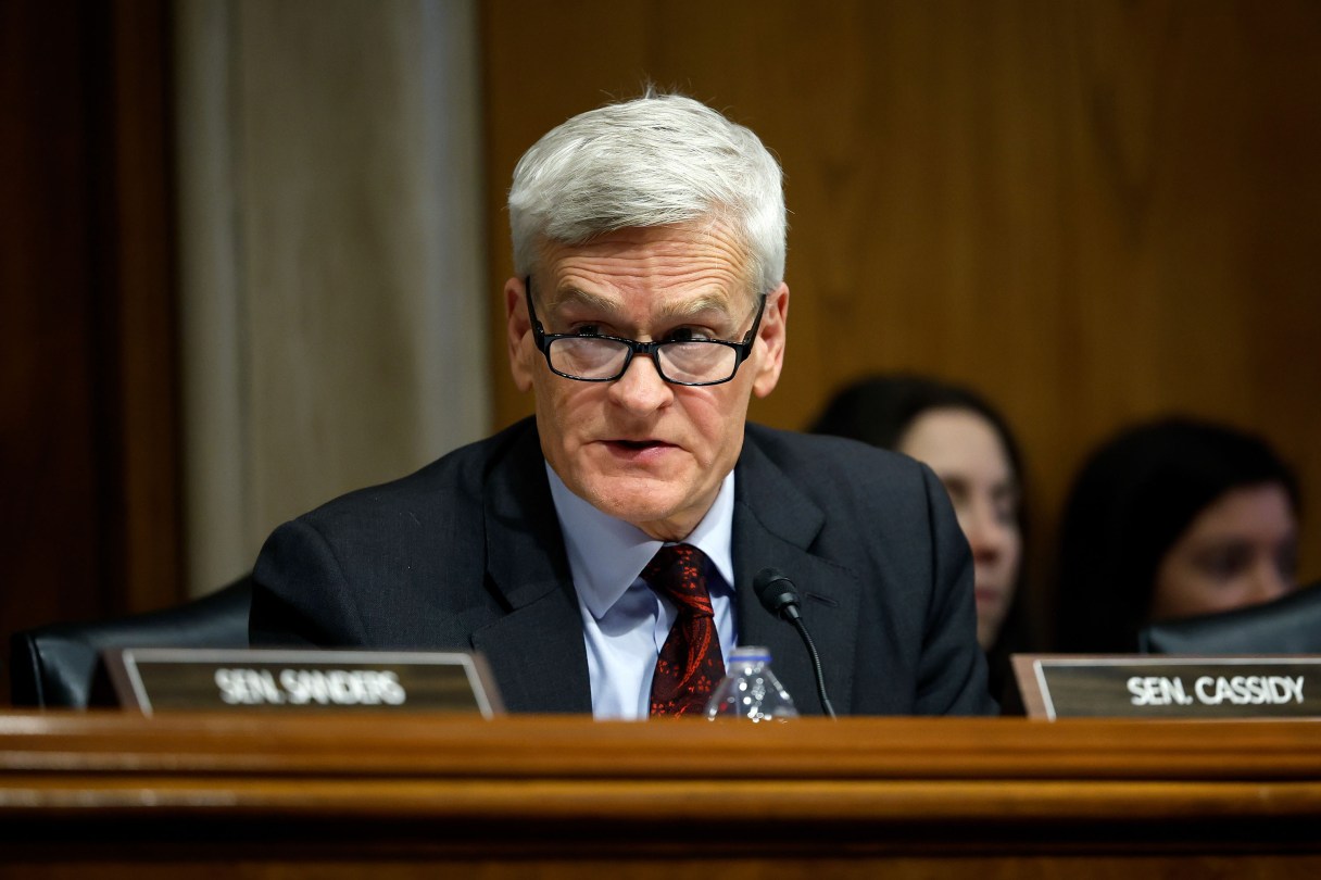 Photo by Kevin Dietsch via Getty Images/TNS / Sen. Bill Cassidy (R-LA) looks on as Robert F. Kennedy Jr. testifies during his Senate Committee on Health, Education, Labor and Pensions confirmation hearing on Jan. 30, 2025, in Washington, D.C.