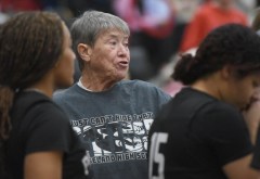 Staff photo by Matt Hamilton/ Ridgeland girls basketball assistant coach Sharon Vantrease talks to her players as they take the court for the second half of their game at Heritage High School on Friday, Jan. 23, 2026.