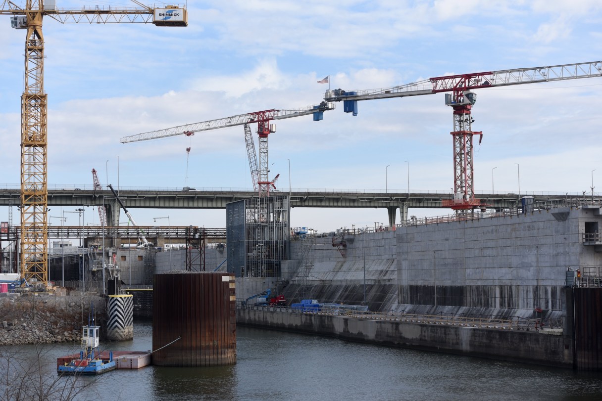 Staff file photo by Matt Hamilton / Work continues on the Chickamauga lock. The U.S. Army Corps of Engineers announced it inked the final contract to finish the 20-year project.