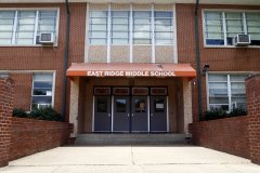 Staff photo by C.B. Schmelter / East Ridge Middle School, located at 4400 Bennett Road, is seen in 2019. This week, the school received a hygiene vending machine with free products.
