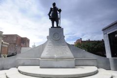 Staff File Photo / The Joseph E. Johnson statue in Dalton was the subject of a GOP ballot question in Whitfield County during the May 19, 2026, Georgia primaries. The statue, seen here in 2014, was removed from the location in 2021.
