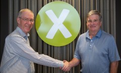 Staff photo by Larry Sullivan II / Signix Executive Vice President Pem Guerry, left, and Chief Product Officer Karl Matthews are seen at the Signix office in Warehouse Row on May 8, 2026. The software firm provides clients with custom and secure digital signatures.