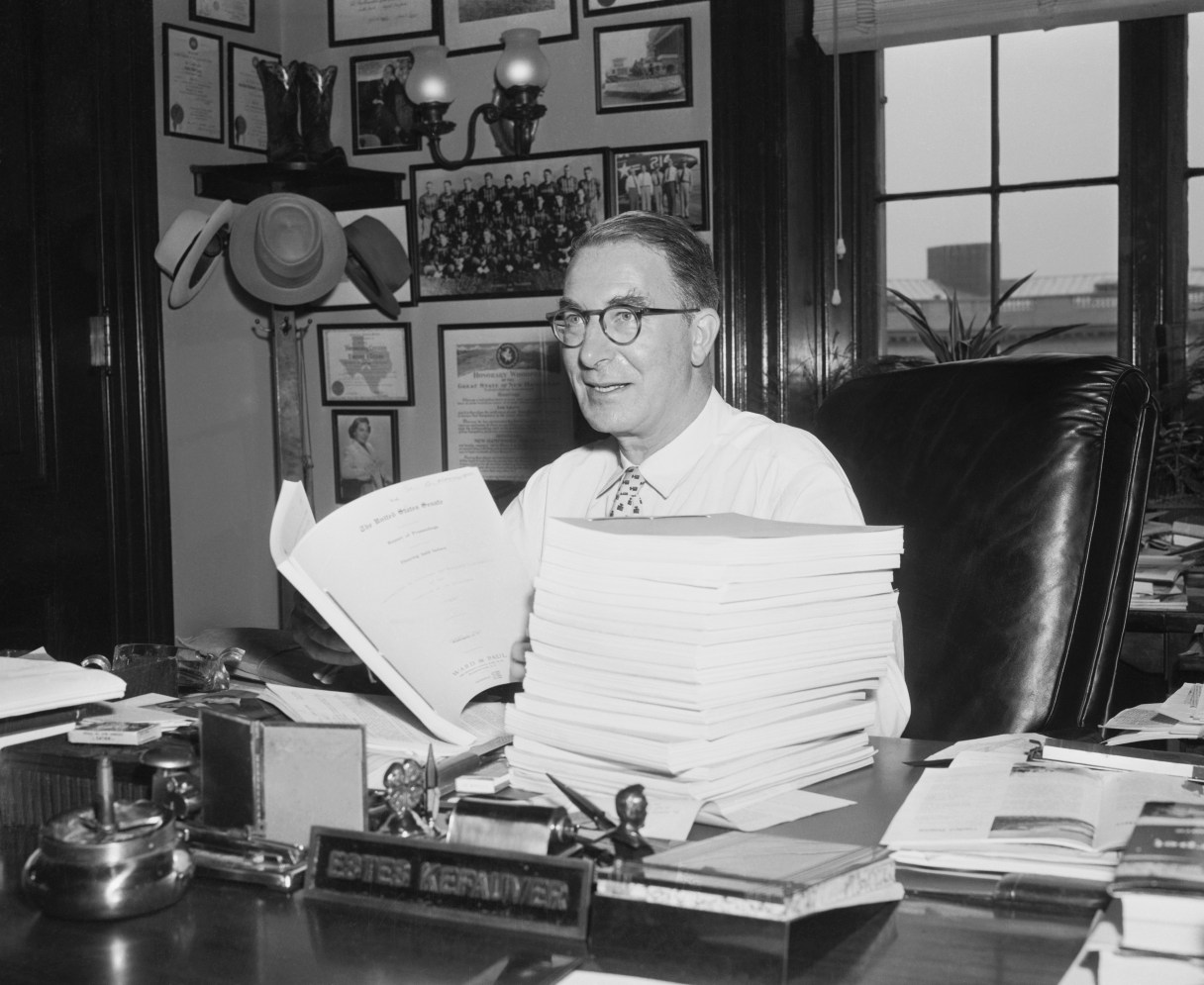 Getty Images / Congressman Estes Kefauver, D-Tennessee, at his desk in Washington, D.C. in 1955.