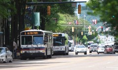 Staff file photo by Matt Hamilton / CARTA buses travel along Market Street in downtown Chattanooga.