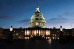 FILE — The U.S. Capitol at sunset in Washington, where Congress has done little to prevent job losses caused by artificial intelligence, June 4, 2026. OpenAI, Anthropic, Amazon and Microsoft have signed on to an effort led by Gina Raimondo, a former commerce secretary and Rhode Island governor, to help American workers transition to the new era of A.I. (Michael A. McCoy/The New York Times)