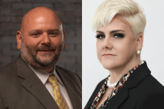 Staff collage photo / Two Democratic candidates, Bryan Martin (left) and Anna Golladay (right), will face off in the Aug. 6 primary, seeking to run in the general election to represent Hamilton County in the U.S. House.