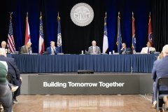 Staff Photo By Seth Carpenter/ The TVA board listens to public comments during a board meeting in Guntersville, Ala. on Thursday, May 21, 2026.