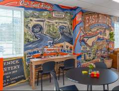 City of East Ridge / A mural by artist Olivia Reckert is seen at the reopened East Ridge Community Center.