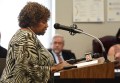Staff photo by Matt Hamilton / Chattanooga NAACP President Ann Pierre addresses the school board Sept. 17, 2026. Pierre asked the board not to close Orchard Knob Middle School.