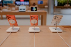 FILE — Products at the Apple Store July 29, 2026, in New York City. On Wednesday, at its annual product event in Cupertino, Calif., Apple is expected to introduce its most significant change to the iPhone’s design, unveiling a foldable smartphone with a bendable display that opens and closes like a book, according to three people familiar with the work who spoke on the condition of anonymity. (Lexi Parra/The New York Times)